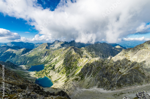 Fototapeta Naklejka Na Ścianę i Meble -  High Tatras ridges in Poland and Slovakia. View from Koprovsky Peak over Tatry mountain range