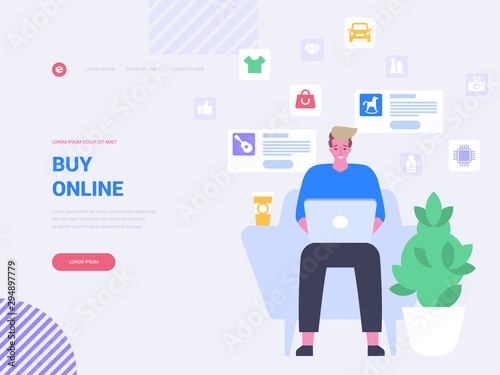 Buy online landing page vector template © Ico Maker