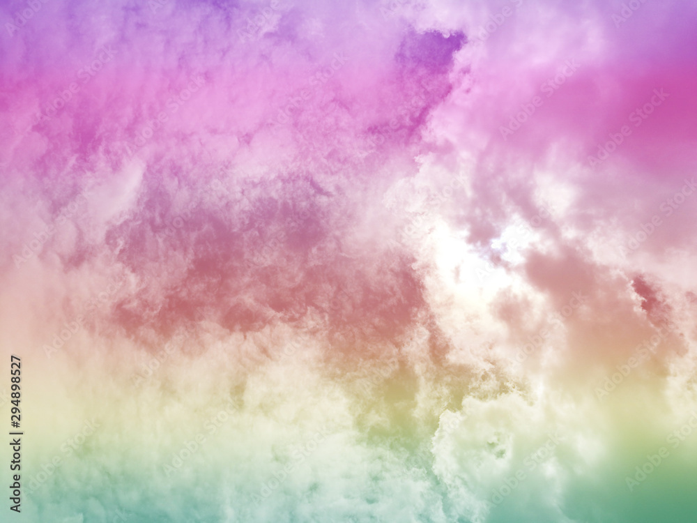 Colorful clouds and sky for abstract background, nature art style.