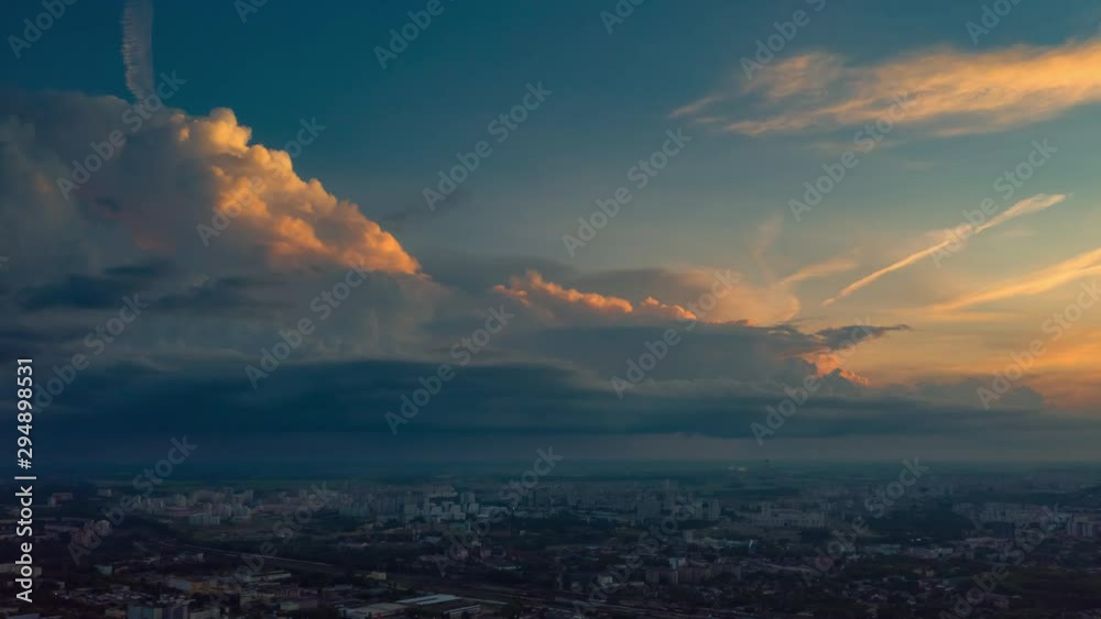 sunset time minsk cityscape aerial panorama 4k timelapse belarus sunset time minsk cityscape aerial panorama 4k timelapse belarus