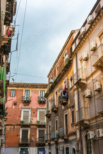 CATANIA, ITALY - January 19, 2019: Antique building view in Old Town Catania, Italy © ilolab