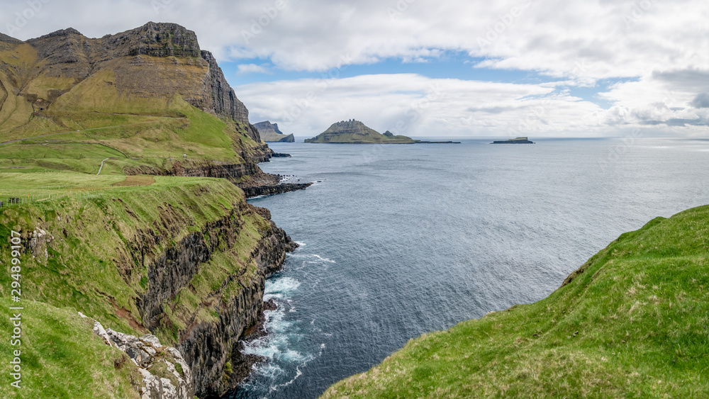 Dramatic landscape on Faroe Islands in the north Atlantic