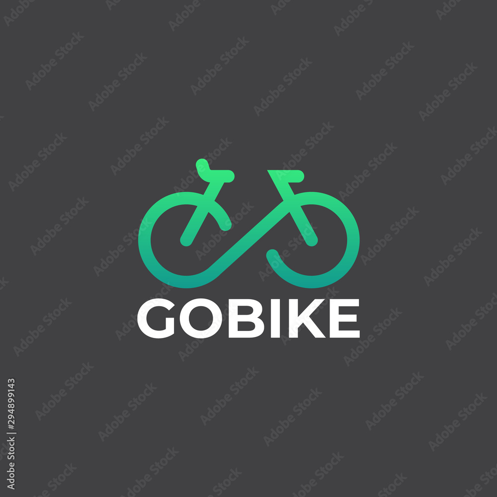 Go bike Logo Template. Green Logo.