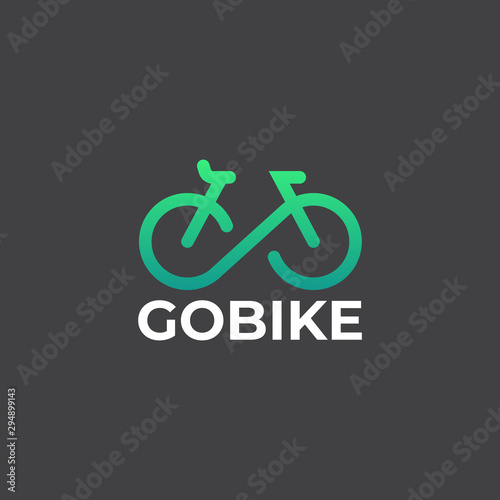 Go bike Logo Template. Green Logo.