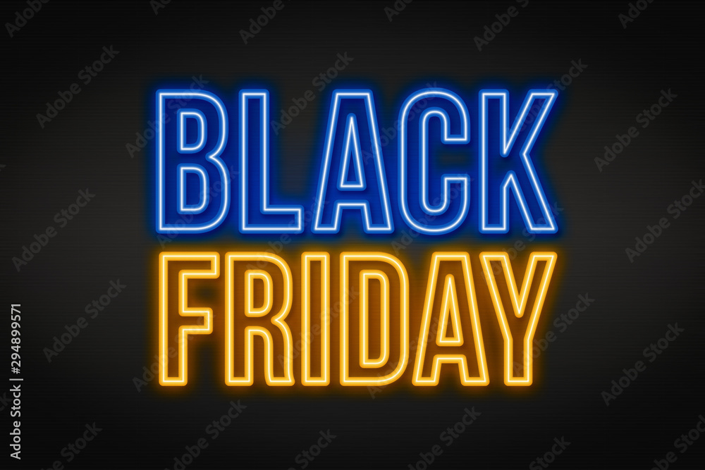 Black friday colorful neon sign