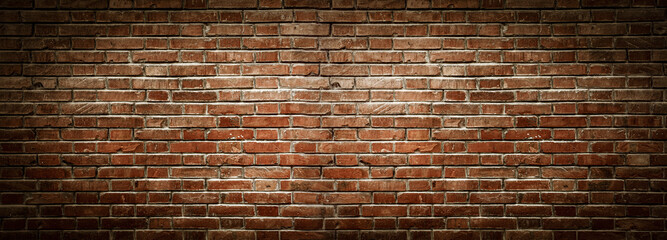 Poster Bakstenen muur Verweerde oude bakstenen wand  © stokkete