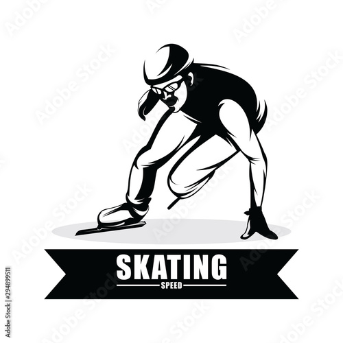 ice skating player logo design