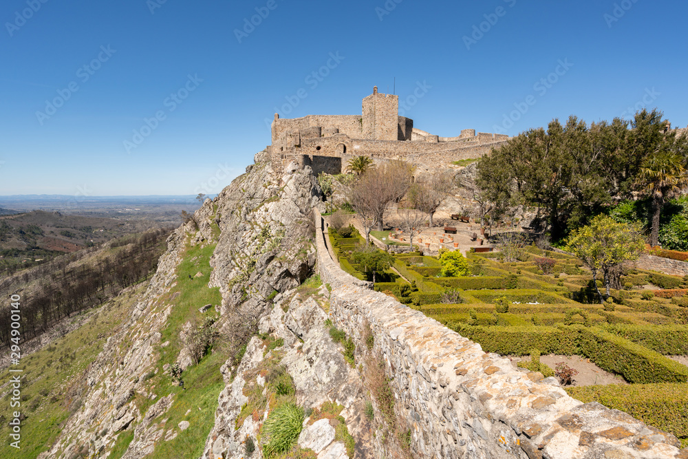 Village of Marvao and castle on top of a mountain in Portugal Village of Marvao and castle on top of a mountain in Portugal