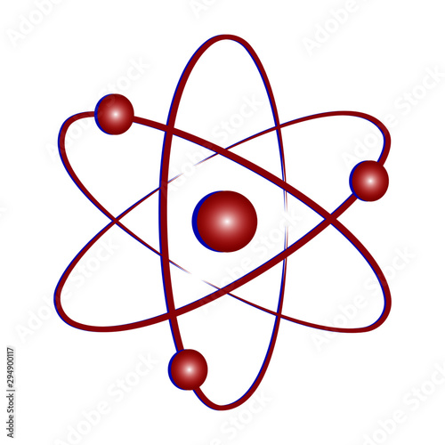 red blue atom vector illustration