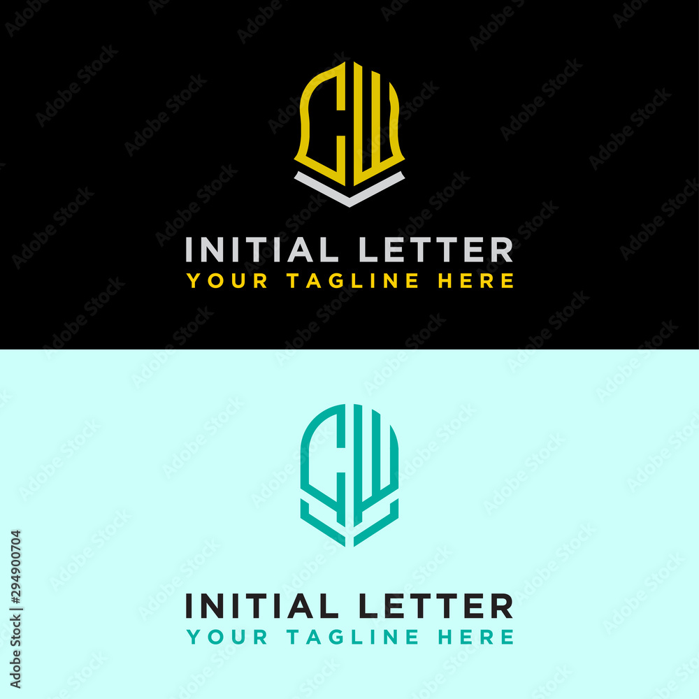 Fototapeta premium Initial CW Logo Set modern graphic design. Inspiring logo design for all companies. -Vectors