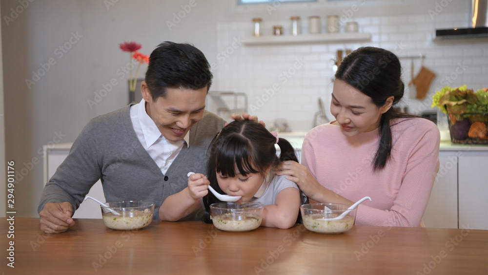 Family concept. The family is having breakfast together. 4k Resolution. Family concept. The family is having breakfast together. 4k Resolution.