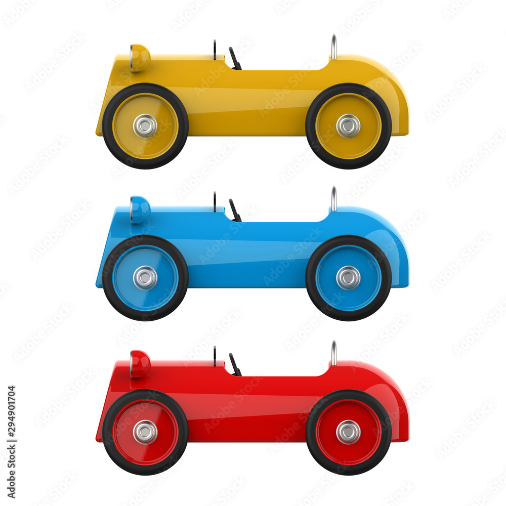 Toy car collection, isolated on a white background,3d rendering