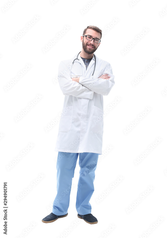 in full growth. portrait of a successful physician therapist in full growth. portrait of a successful physician therapist