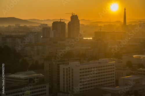 Sunrise over Pyongyang, Pyongyang city, North Korea