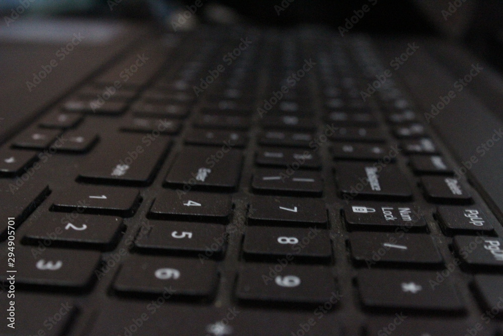 black laptop keypad or keyboard