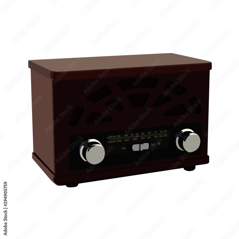 Obraz premium radio retro am fm realistic vector illustration