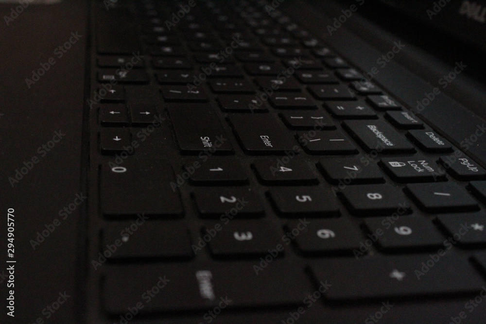 black laptop keypad or keyboard