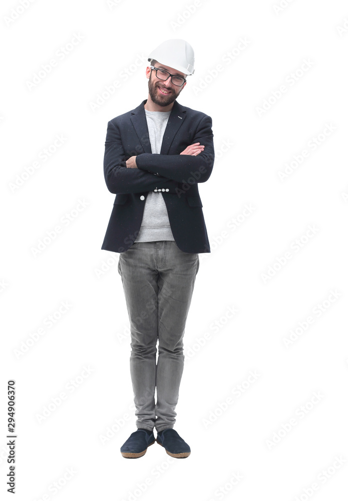in full growth. portrait of a successful businessman architect in full growth. portrait of a successful businessman architect