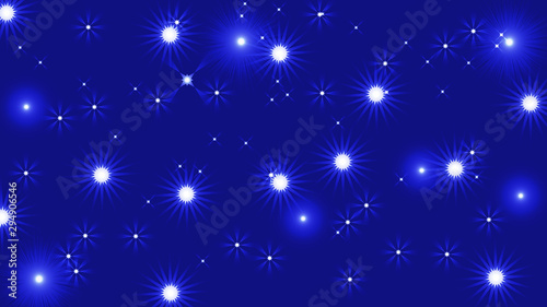 Black abstract light background with glittery colored shiny bokeh stars. © Photochowk