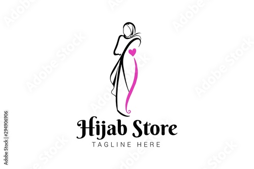 Muslimah Hijab logo template