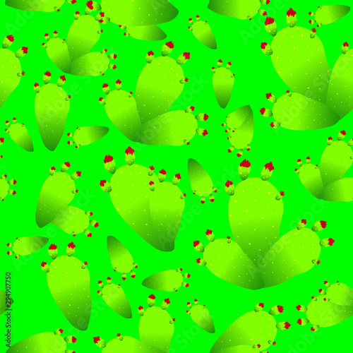 Seamless wallpaper - Green nopales 