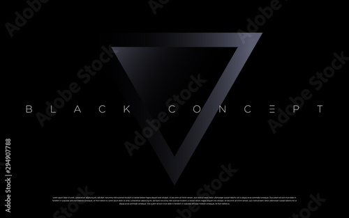 Black premium abstract background with luxury gradient geometric elements. Rich background for exclusive design. - Vector