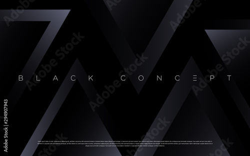 Black premium abstract background with luxury gradient geometric elements. Rich background for exclusive design. - Vector