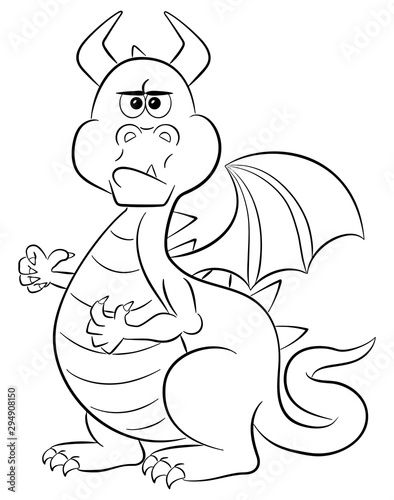 angry looking cartoon dragon