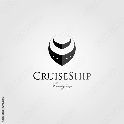 simple cruise ship clean logo design vector illustration