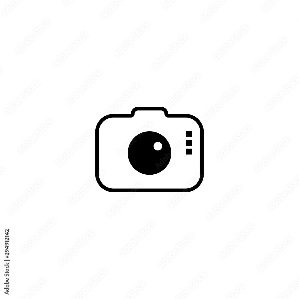 Camera graphic design template, vector isolated illustration