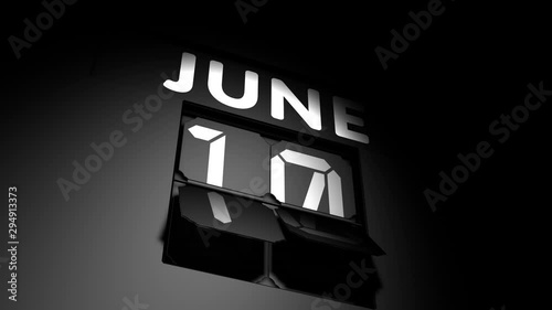 June 10 date. digital calendar change to June 10 animation photo