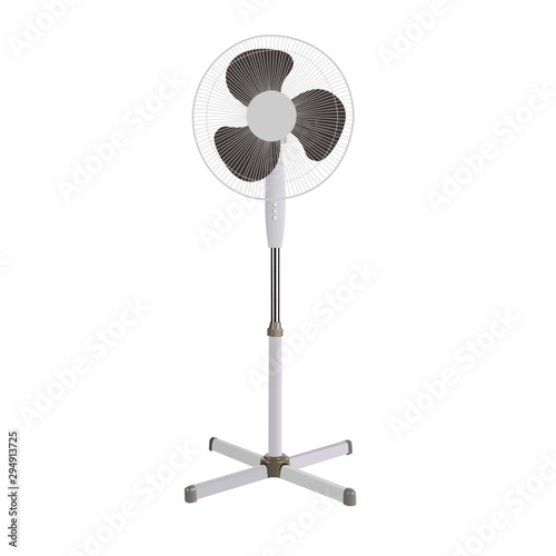 white fan realistic vector illustration