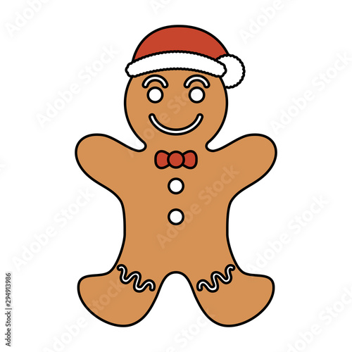 merry christmas sweet ginger cookie with santa hat