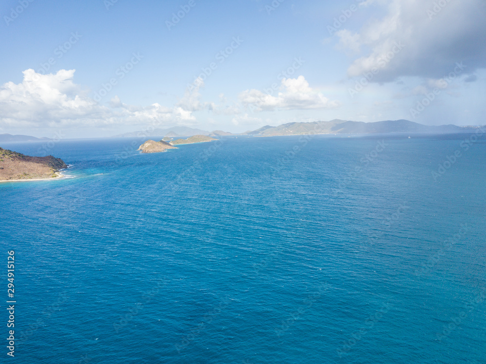 Aerial view of Caribbean Sea and Virgin Islands Aerial view of Caribbean Sea and Virgin Islands