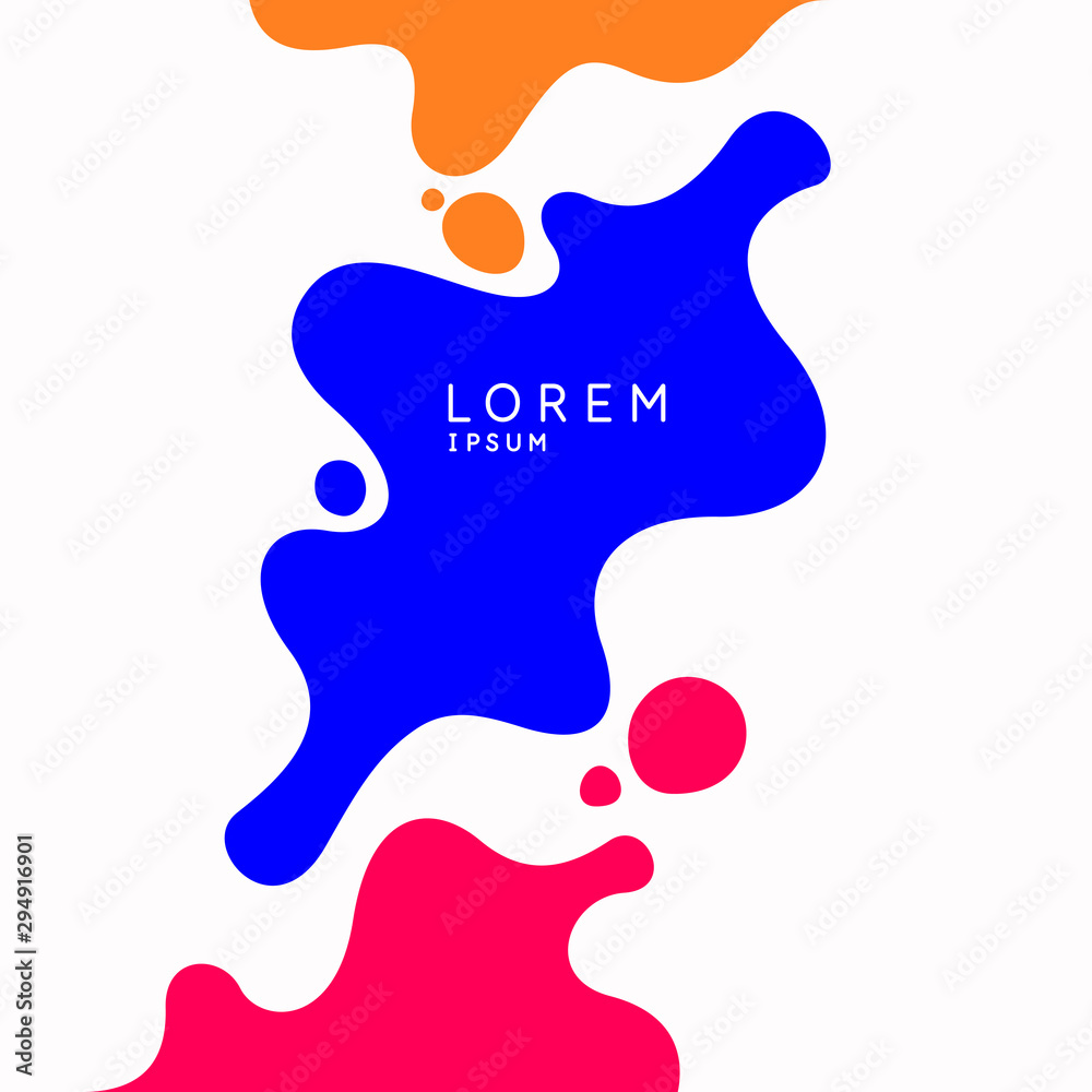 Bright poster with dynamic waves. Vector illustration in minimal style Bright poster with dynamic waves. Vector illustration in minimal style