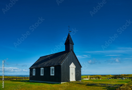 Black church in Budir, Iceland