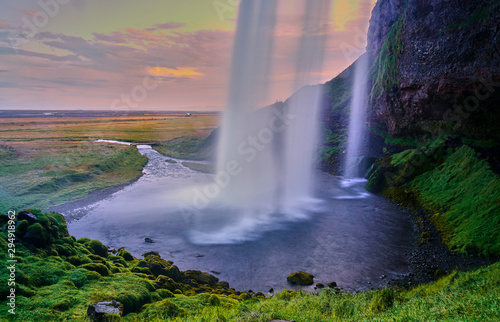 view of seljalandsfoss waterfall in Iceland
