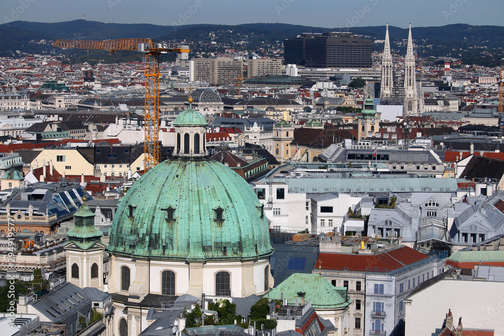 Peterskirche Saint Peters Church dome cityscape Vienna Austria