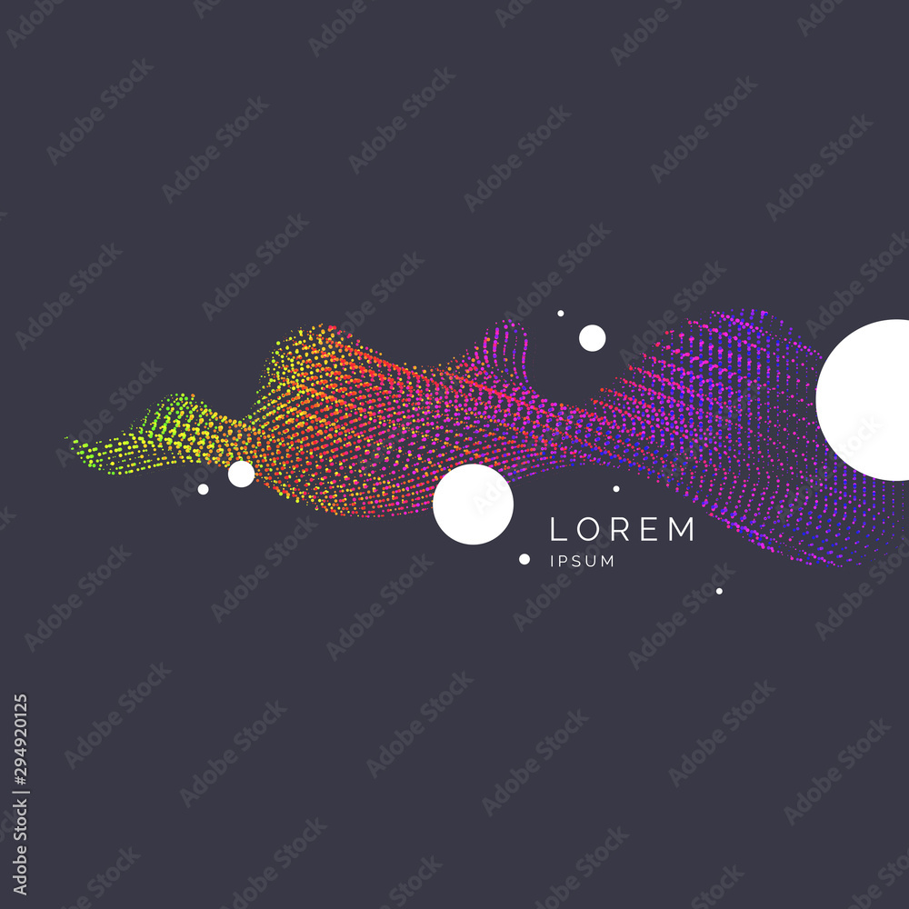 Modern vector abstract elements with dynamic waves.