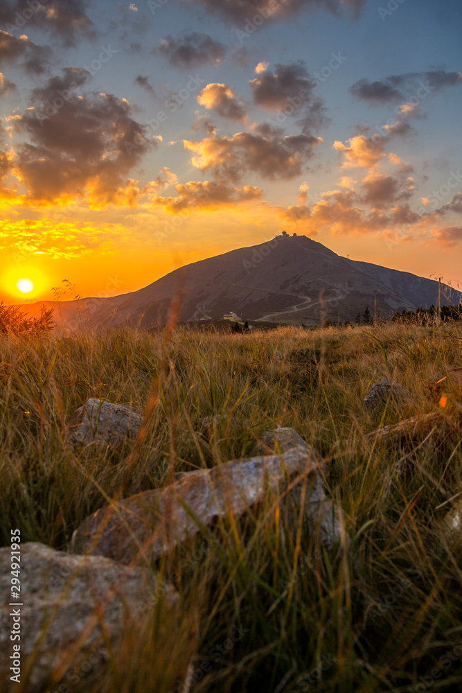 Snezka, highest mountain of Giant Mountains, Czech Republic