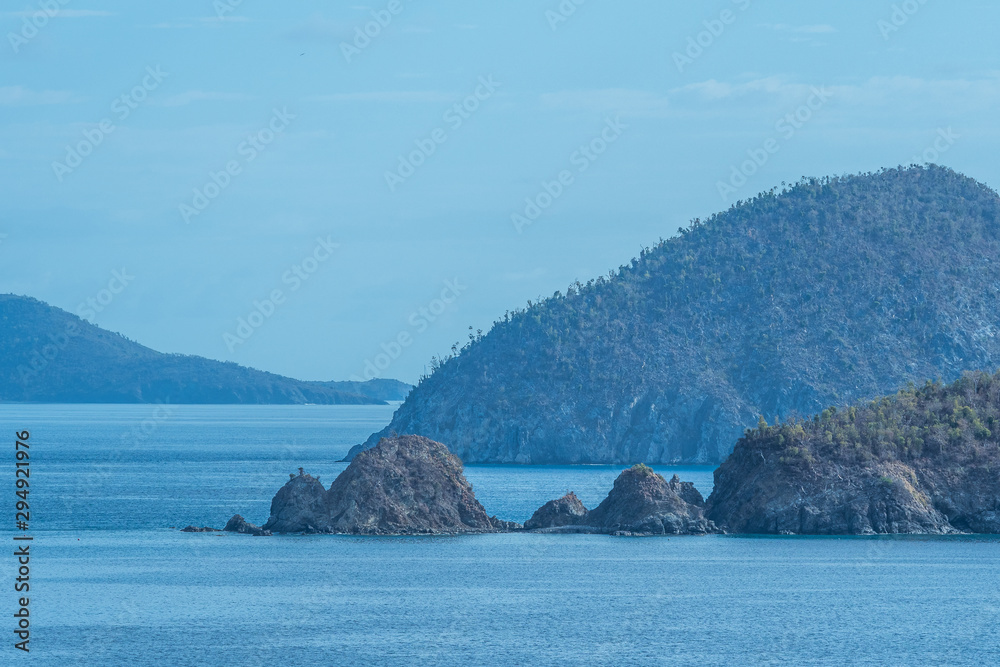 Panorama of Caribbean Sea and Virgin Islands