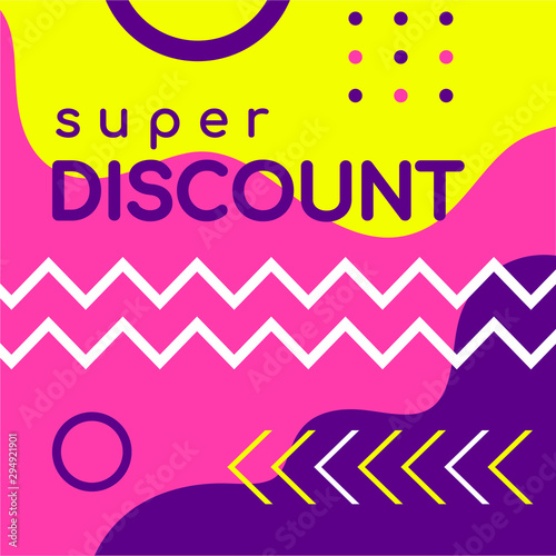 Sale banner, template for social media post promotion.