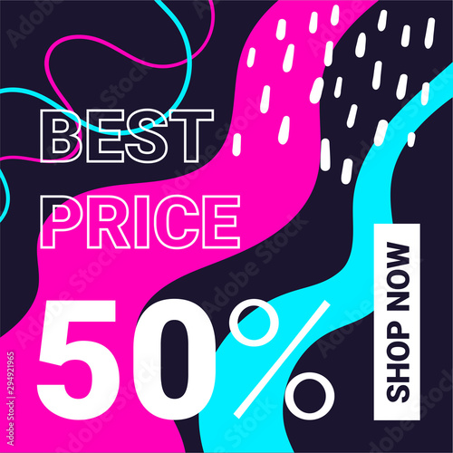 Sale banner, template for social media post promotion.