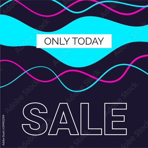 Sale banner, template for social media post promotion.