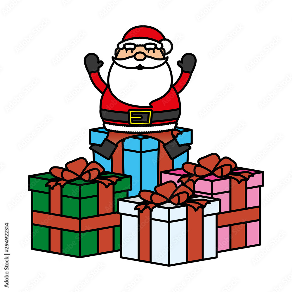 merry christmas santa claus in gifts character merry christmas santa claus in gifts character