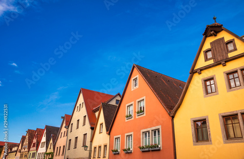 Colorful houses of Rothenburg ob der Tauber Old Town Bavaria Germany