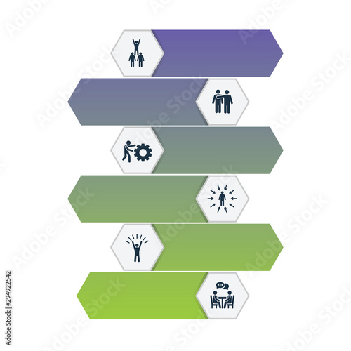 Soft Skills Infographics vector design. Timeline concept include team spirit, empathy, assertiveness icons. Can be used for report, presentation, diagram, web design