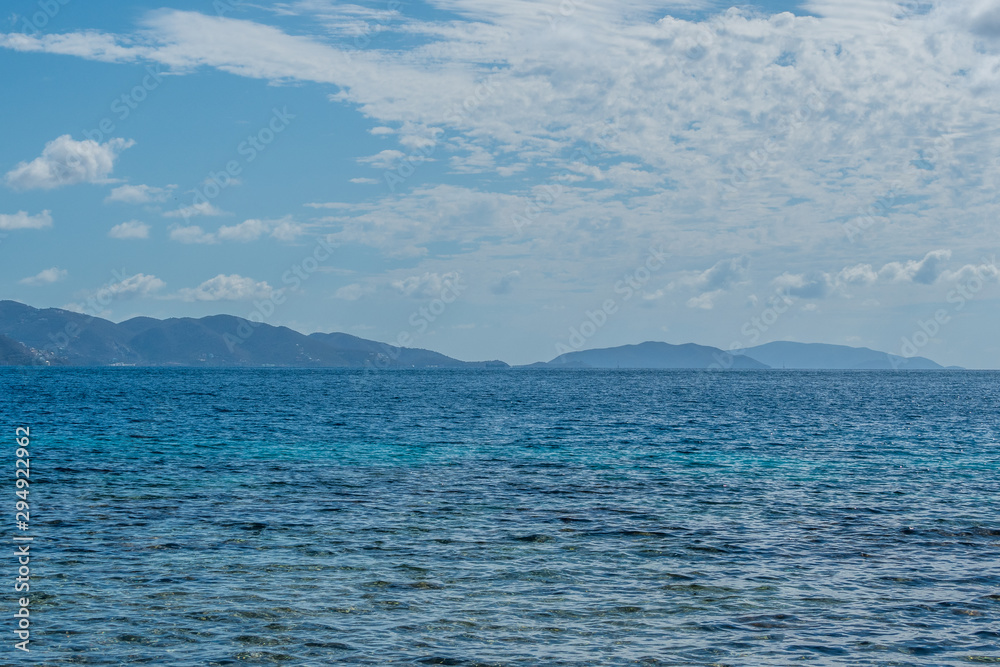 Panorama of Caribbean Sea and Virgin Islands