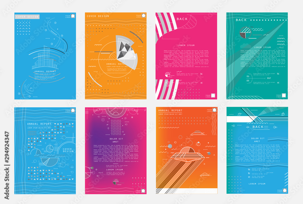 Naklejka premium Template brochures, flyers, business presentations. Modern flat line style, layout in A4 size
