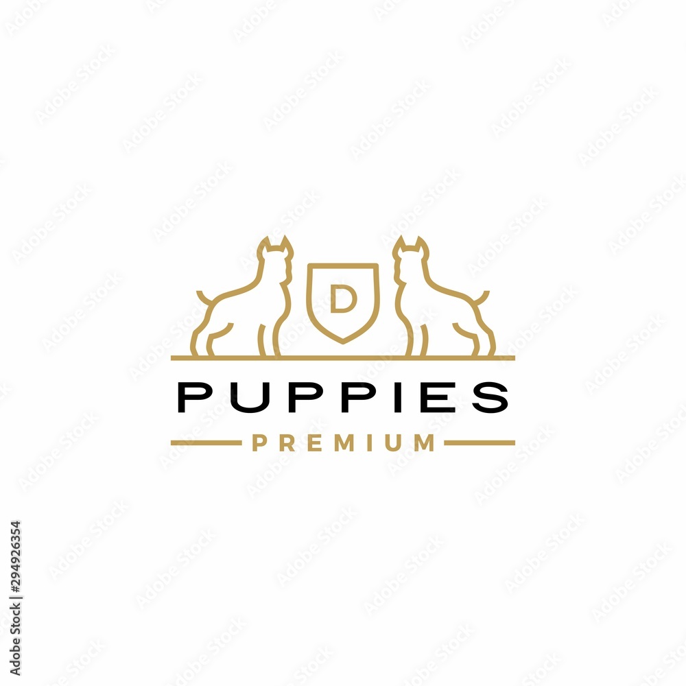 dog coat of arms logo vector icon illustration dog coat of arms logo vector icon illustration